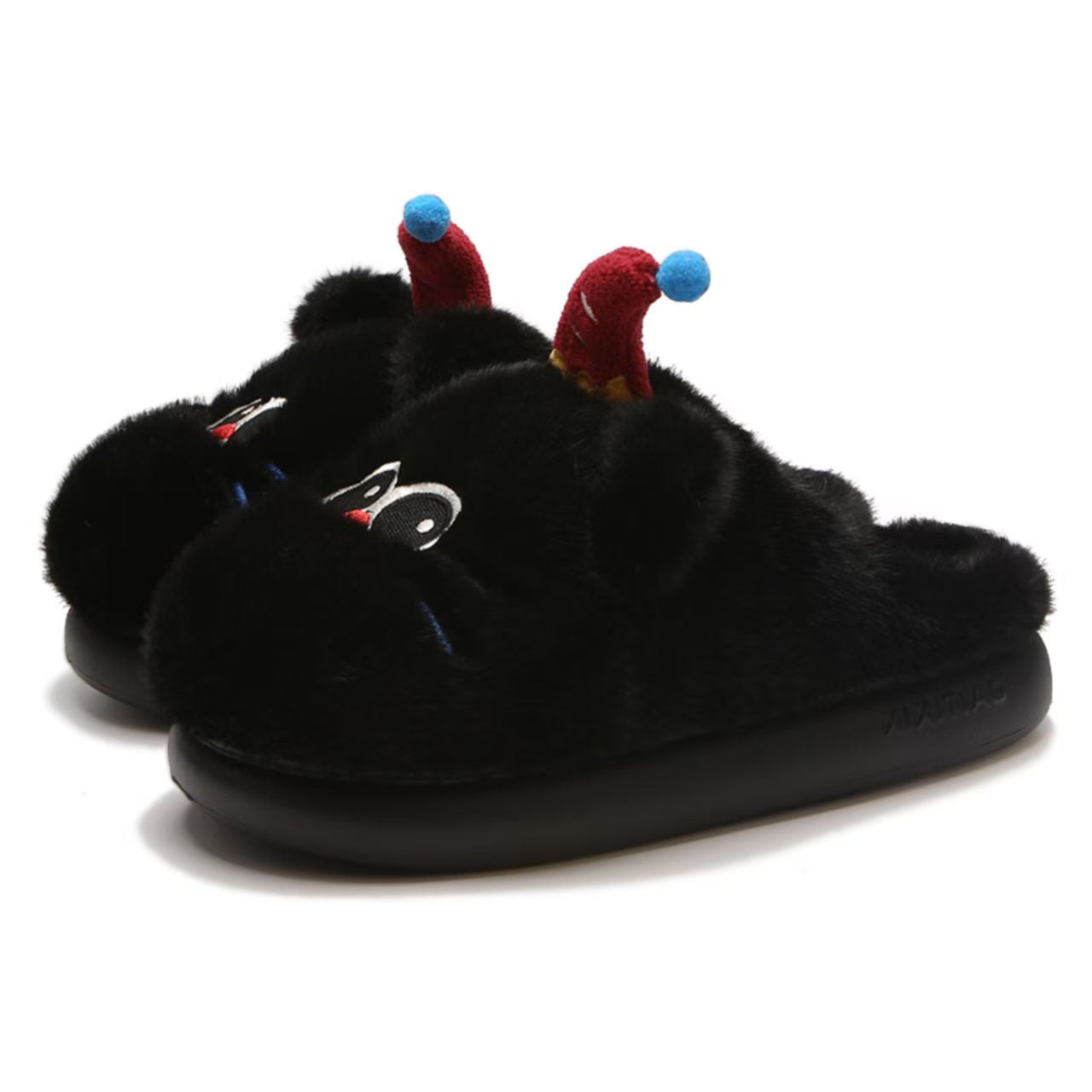 🐾 Kawaii Party Cat Plush Slippers - 2 Colors, Cozy Indoor Shoes for Women & Men